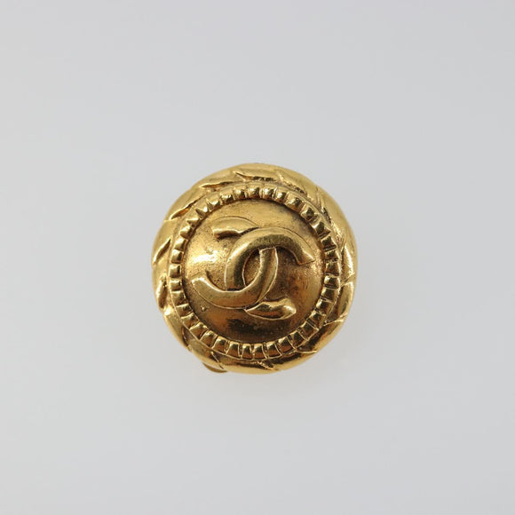 CHANEL Earring Metal Gold Tone CC Auth 198839V