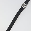 VALENTINO Bracelet Leather Black Silver Auth 198840A-11