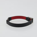 VALENTINO Bracelet Leather Black Silver Auth 198840A-4