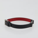 VALENTINO Bracelet Leather Black Silver Auth 198840A-5