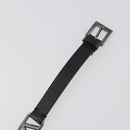 VALENTINO Bracelet Leather Black Silver Auth 198840A-9