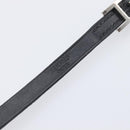 HERMES Api Choker Bracelet Leather Black Silver Auth 198841A-11