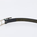 HERMES Api Choker Bracelet Leather Black Silver Auth 198841A-12