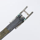 HERMES Api Choker Bracelet Leather Black Silver Auth 198841A-15