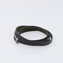HERMES Api Choker Bracelet Leather Black Silver Auth 198841A-4