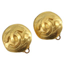 CHANEL Earring Metal Gold Tone CC Auth 198842V-1