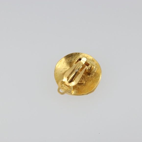 CHANEL Earring Metal Gold Tone CC Auth 198842V