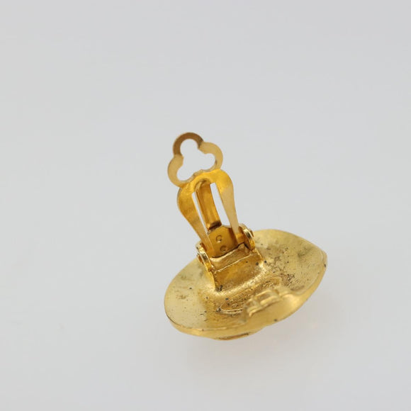 CHANEL Earring Metal Gold Tone CC Auth 198842V