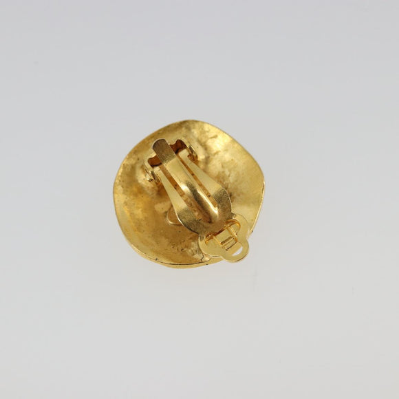 CHANEL Earring Metal Gold Tone CC Auth 198842V