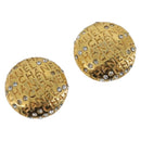 CHANEL Earring Metal Gold Tone CC Auth 198843-1