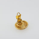 CHANEL Earring Metal Gold Tone CC Auth 198843-4