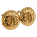 CHANEL Earring metal Gold Tone CC Auth 198844V-1
