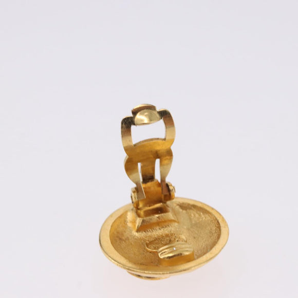 CHANEL Earring metal Gold Tone CC Auth 198844V