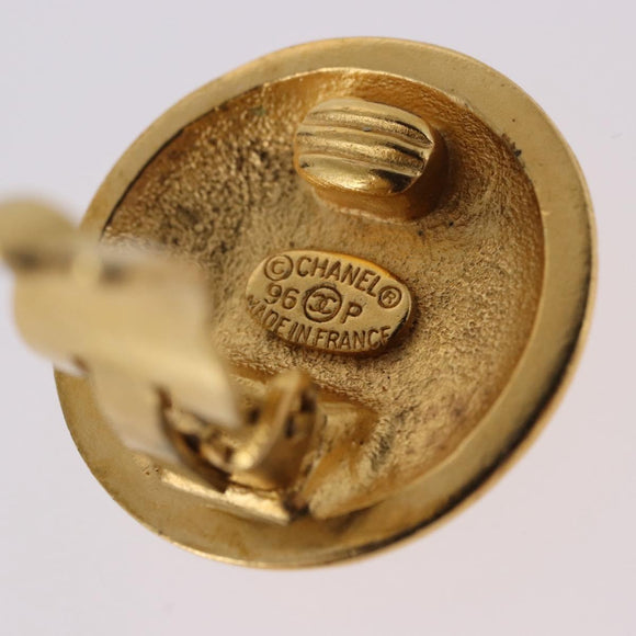 CHANEL Earring metal Gold Tone CC Auth 198844V