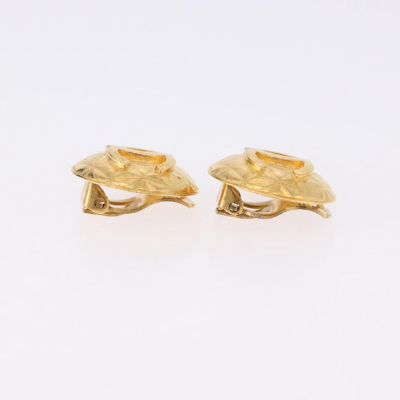 CHANEL Earring metal Gold Tone CC Auth 198844V