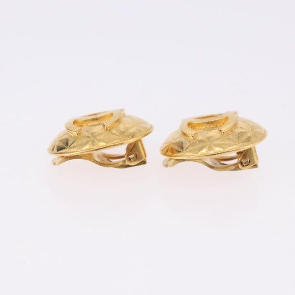 CHANEL Earring metal Gold Tone CC Auth 198844V