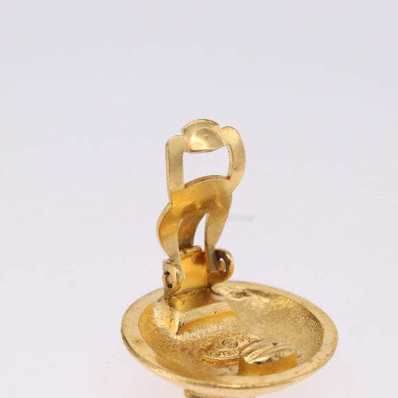 CHANEL Earring metal Gold Tone CC Auth 198844V