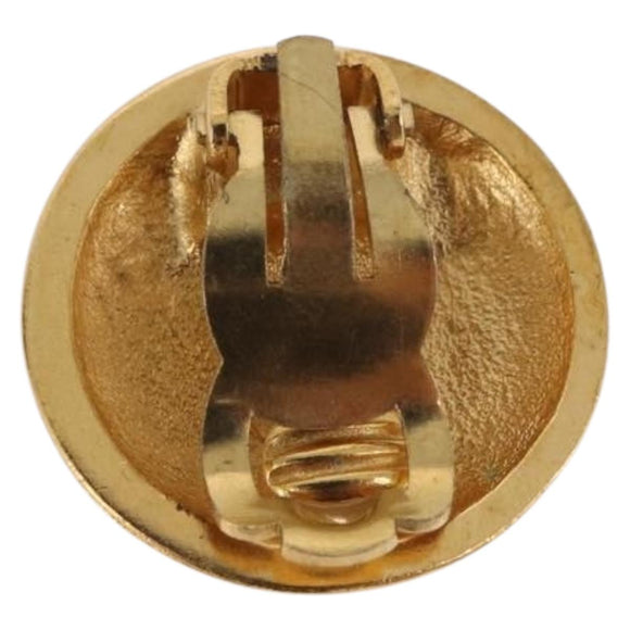 CHANEL Earring metal Gold Tone CC Auth 198844V