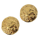 CHANEL Lion Earring Metal Gold Tone CC Auth 198845-1