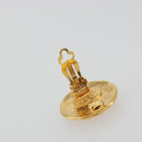 CHANEL Lion Earring Metal Gold Tone CC Auth 198845-4