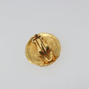 CHANEL Lion Earring Metal Gold Tone CC Auth 198845-7