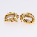 CHANEL Pearl Earring metal Gold Tone CC Auth 198846-14