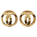 CHANEL Pearl Earring metal Gold Tone CC Auth 198846-2