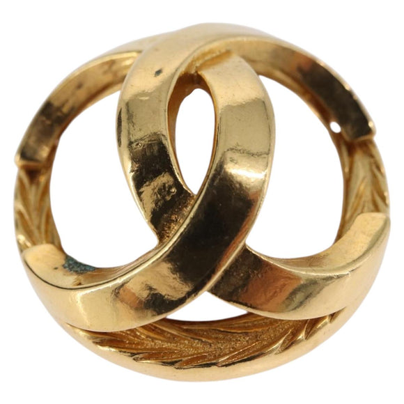 CHANEL Pearl Earring metal Gold Tone CC Auth 198846