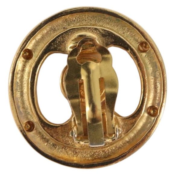 CHANEL Pearl Earring metal Gold Tone CC Auth 198846