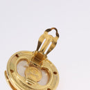 CHANEL Pearl Earring metal Gold Tone CC Auth 198846-8