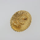 CHANEL Knight Earring Metal Gold Tone CC Auth 198847-11