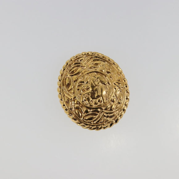 CHANEL Knight Earring Metal Gold Tone CC Auth 198847
