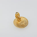CHANEL Knight Earring Metal Gold Tone CC Auth 198847-4