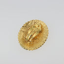 CHANEL Knight Earring Metal Gold Tone CC Auth 198847-8