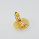 CHANEL Knight Earring Metal Gold Tone CC Auth 198847-9