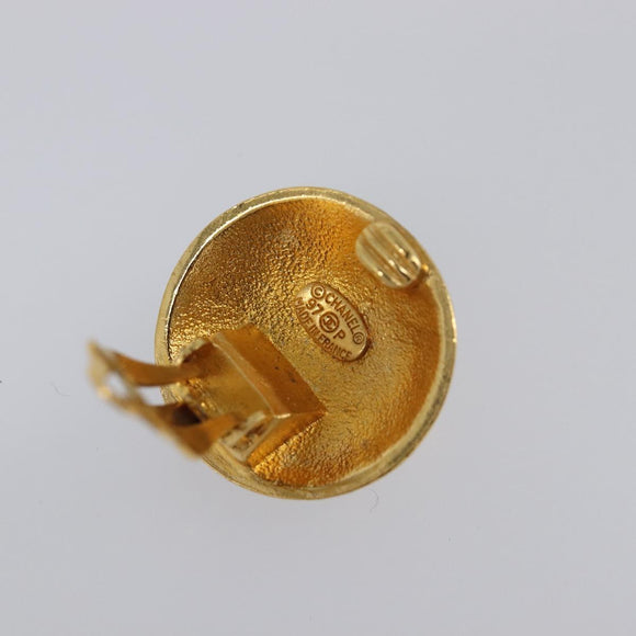 CHANEL Earring Metal Gold Tone CC Auth 198848V