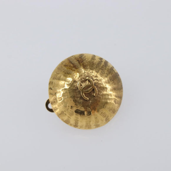 CHANEL Earring Metal Gold Tone CC Auth 198848V