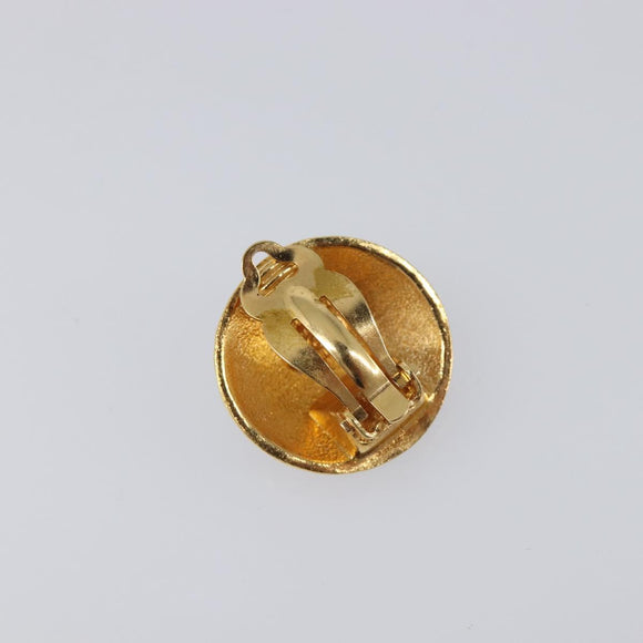 CHANEL Earring Metal Gold Tone CC Auth 198848V