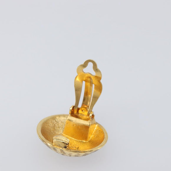 CHANEL Earring Metal Gold Tone CC Auth 198848V