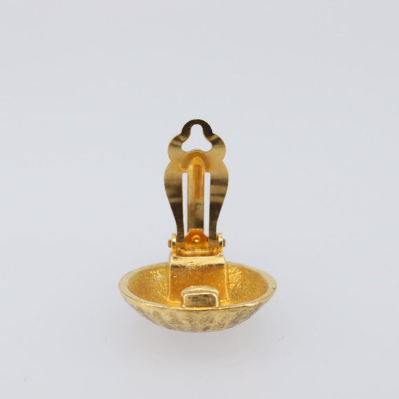 CHANEL Earring Metal Gold Tone CC Auth 198848V