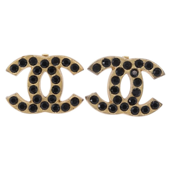 CHANEL Earring metal Gold Tone CC Auth 198849V