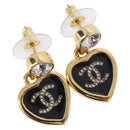 CHANEL Coco Heart Pierce metal Gold Tone CC Auth 198850V-1