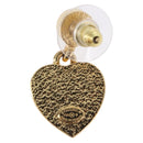 CHANEL Coco Heart Pierce metal Gold Tone CC Auth 198850V-3