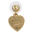 CHANEL Coco Heart Pierce metal Gold Tone CC Auth 198850V-8