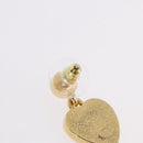 CHANEL Coco Heart Pierce metal Gold Tone CC Auth 198850V-9