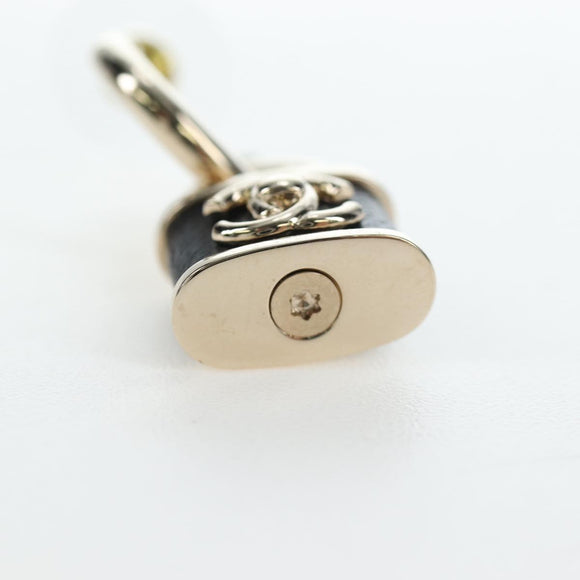 CHANEL Push Lock Coco Earring metal Gold Tone CC Auth 198851M