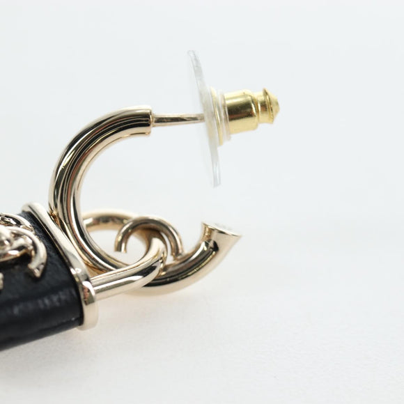 CHANEL Push Lock Coco Earring metal Gold Tone CC Auth 198851M