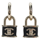 CHANEL Push Lock Coco Earring metal Gold Tone CC Auth 198851M-2