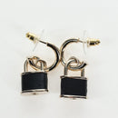 CHANEL Push Lock Coco Earring metal Gold Tone CC Auth 198851M-4