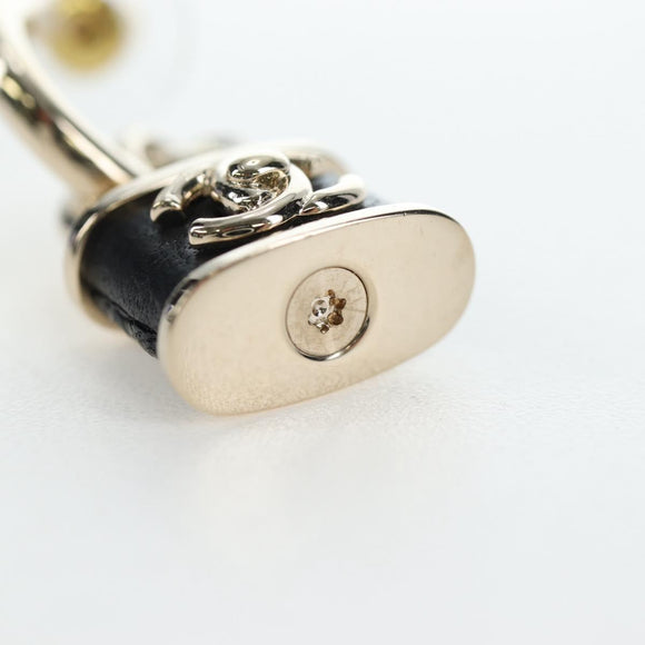 CHANEL Push Lock Coco Earring metal Gold Tone CC Auth 198851M